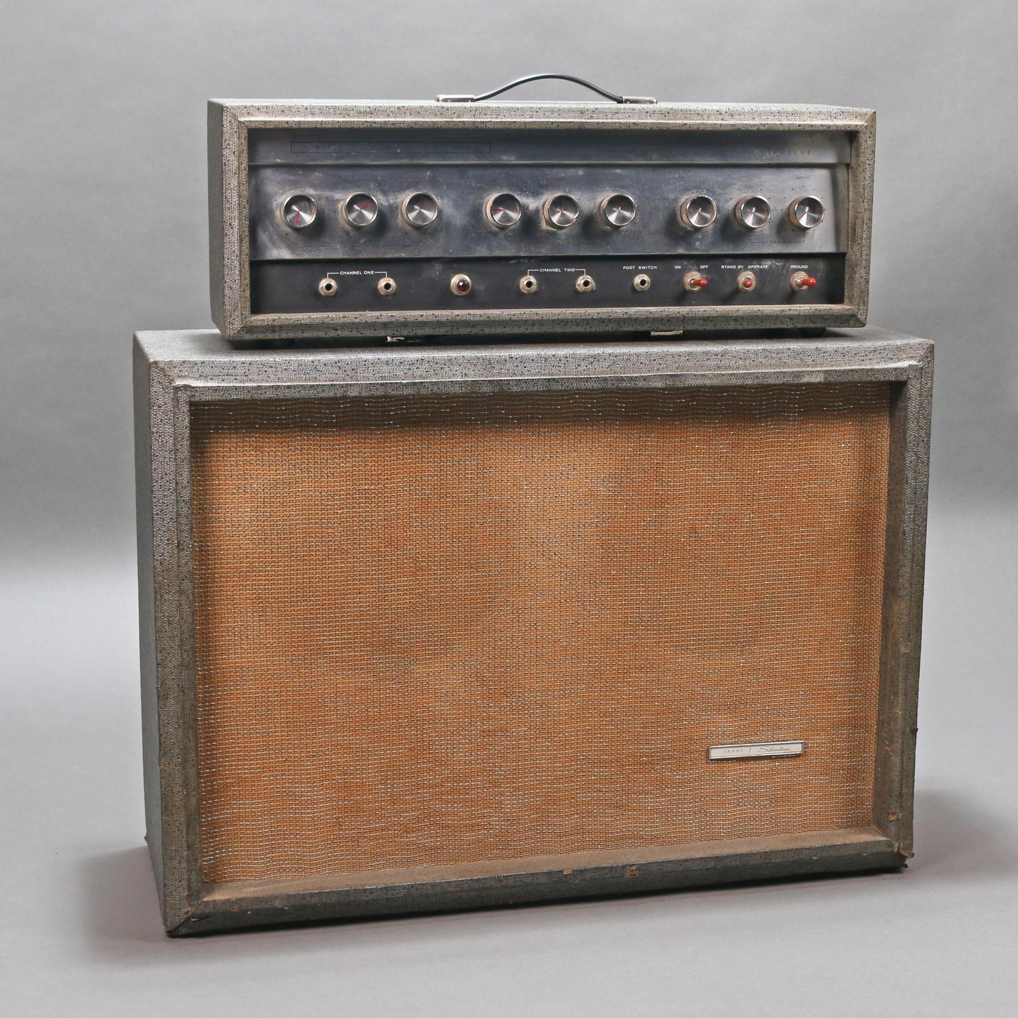1966 Silvertone 1484 "Twin Twelve" Head w/ Piggyback 2x12" Cabinet