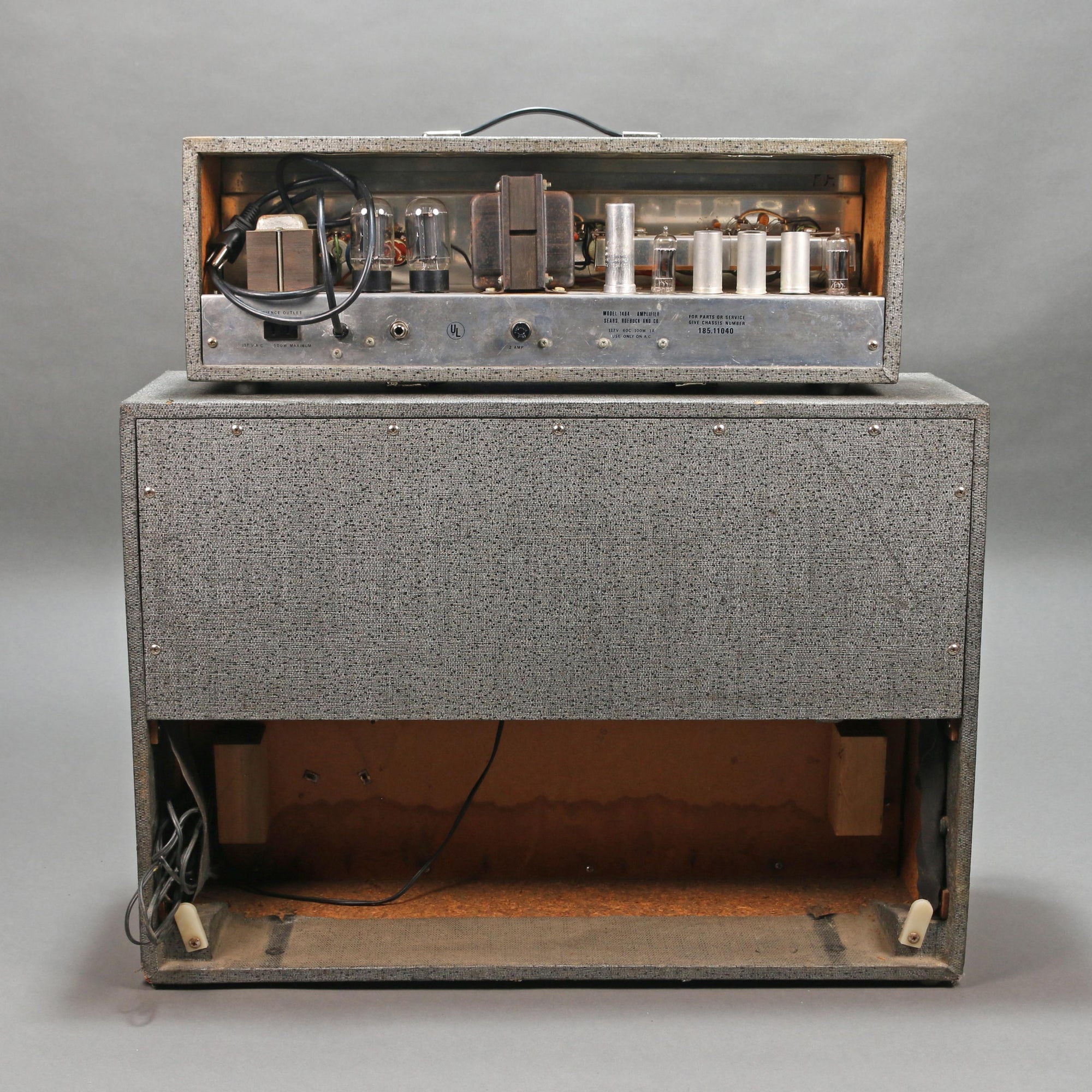 1966 Silvertone 1484 "Twin Twelve" Head w/ Piggyback 2x12" Cabinet