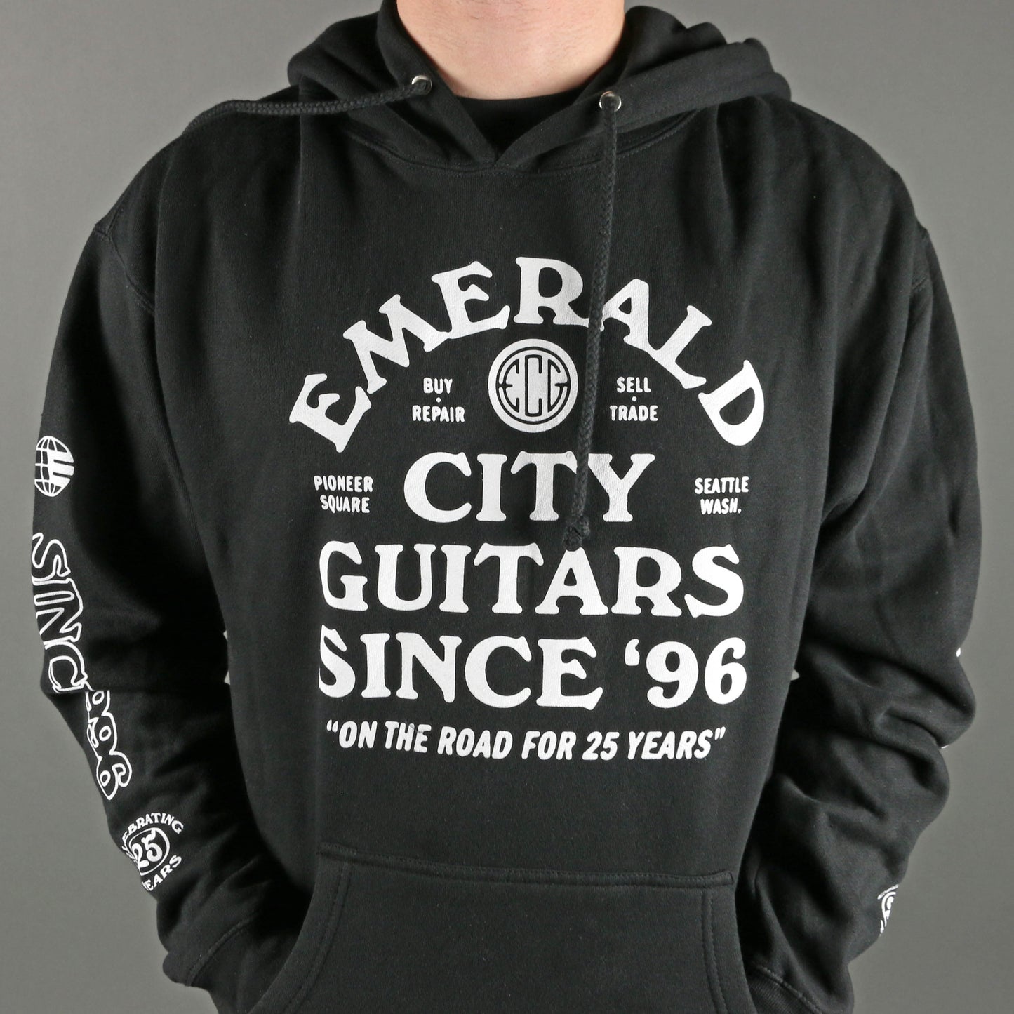 Emerald City Guitars 25th Anniversary Hoodie Black