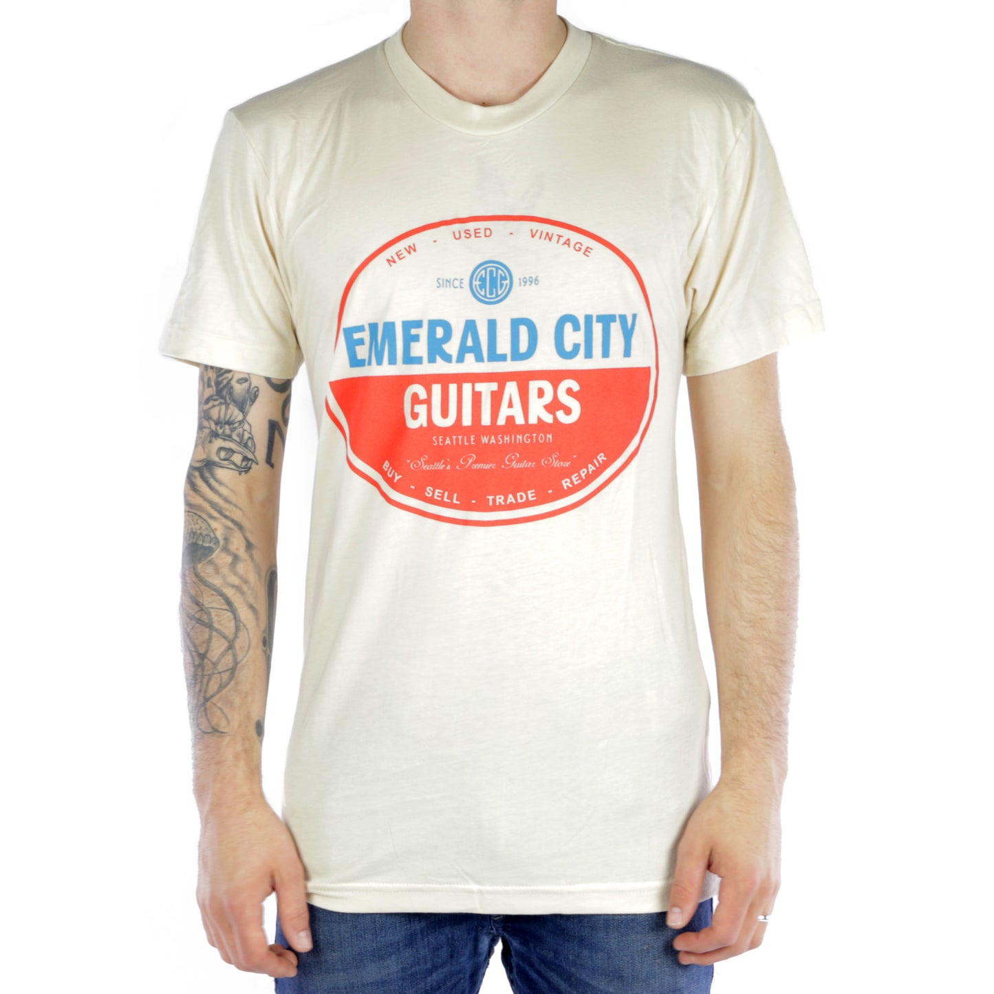 Emerald City Guitars Logo T-Shirt Cream